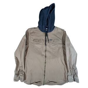 Tony Hawk For Skate Hooded Full Zip Jacket Size M Tan‎